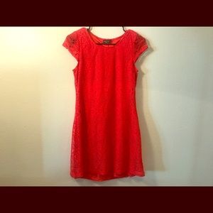 Ruby Rox Orange/Red Lace Dress